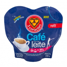 CAFE C/LEITE 3 CORAÇÕES REFIL 100G