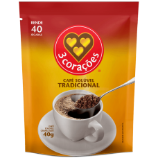 CAFE SOLUVEL 3 CORAÇÕES TRADICIONAL REFIL 40G