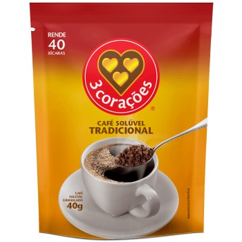 CAFE SOLUVEL 3 CORAÇÕES TRADICIONAL REFIL 40G