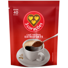 CAFE SOLÚVEL 3 CORAÇÕES EXTRA FORTE REFIL 40G
