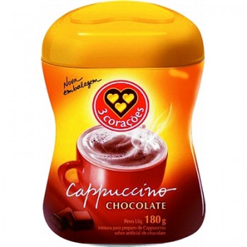 CAPPUCCINO 3 CORAÇÕES CHOCOLATE 180G