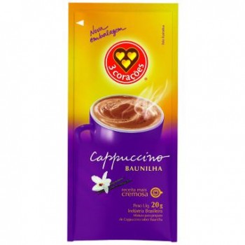 CAPPUCCINO 3 CORAÇÕES SACHÊ BAUNILHA 20G 