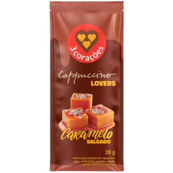 CAPPUCCINO 3 CORAÇÕES SACHÊ CARAMELO SALGADO 20G 