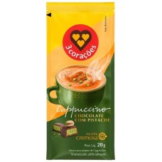 CAPPUCCINO 3 CORAÇÕES SACHÊ CHOCO C/ PISTACHE 20G