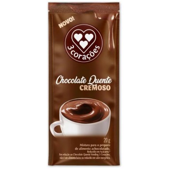 CHOCOLATE QUENTE CREMOSO 3 CORAÇÕES SACHÊ 20G