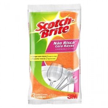 ESPONJA SCOTCH BRITE NAO RISCA C/3 UN LARANJA