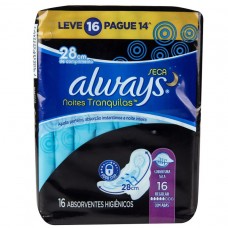 ABSORVENTE ALWAYS SECA NOITES TRANQUILAS C/16