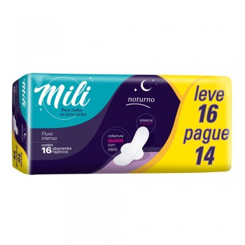 ABSORVENTE MILI NOTURNO C/ABAS LEVE 16 PAGUE 14