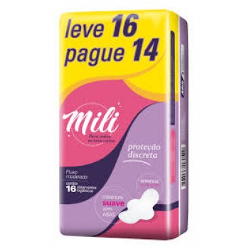 ABSORVENTE MILI SUAVE C/ABAS LEVE 16 PAGUE 14