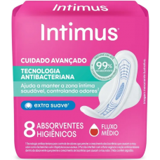 ABSORVENTE INTIMUS EXTRA SUAVE ANTIBAC  C/8