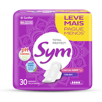 ABSORVENTE SYM COM ABAS SUAVE TOTAL PROTECT C/ 30