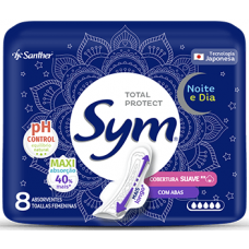 ABSORVENTE SYM NOITE&DIA COM ABAS 8 UN ABSORVENTE SYM NOITE&DIA COM ABAS 8 UN