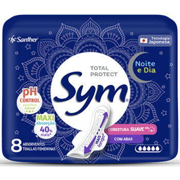 ABSORVENTE SYM NOITE&DIA COM ABAS 8 UN