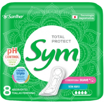 ABSORVENTE SYM S/ABAS COB SUAVE C/ 8UN