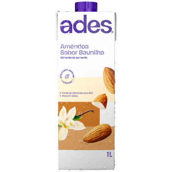 ALIMENTO DE AMÊNDOAS ADES SABOR BAUNILHA 1L