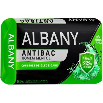 SABONETE ALBANY ANTIBAC HOMEM MENTOL 85 GR