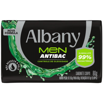SABONETE ALBANY MEN ANTIBAC OLEOSIDADE 85G