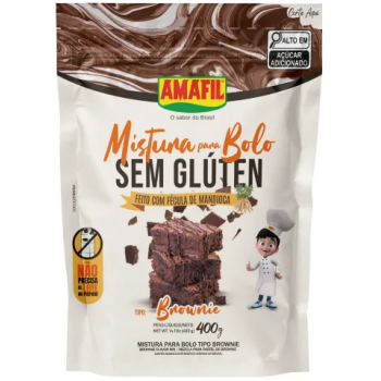 MISTURA PARA BOLO AMAFIL SEM GLUTEN BROWNIE 400G