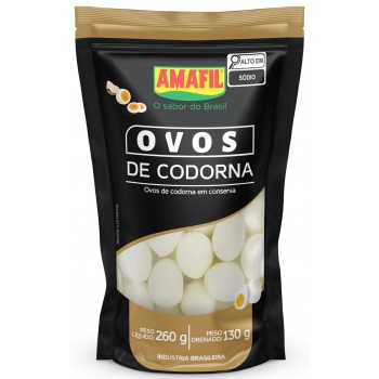 OVOS DE CODORNA EM CONSERVA  AMAFIL SACHE 260 GR