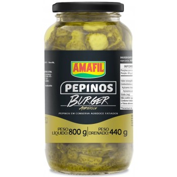 PEPINO EM AGRIDOCE BURGER AMAFIL 800 GR