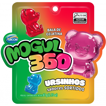 BALA GELATINA ARCOR MOGUL 360 URSINHO SORTIDOS 61G