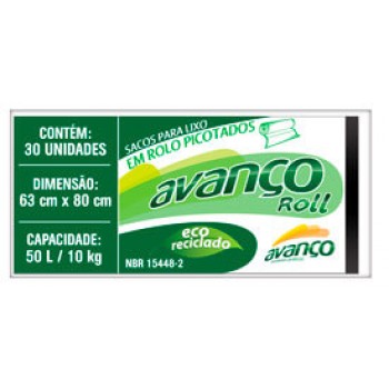 SACO PARA LIXO AVANÇO ROLL 50L