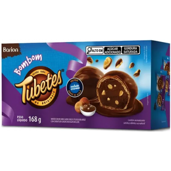 BOMBOM BARION TUBETES AVELA SABOR CHOCOLATE 168 GR