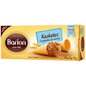 CASQUINHA DE SORVETE BARION COM 18 UN 75 GR
