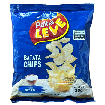 BATATA CHIPS PALHA LEVE NATURAL 30 GR