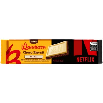 BISCOITO BAUDUCCO CHOCO BISCUIT BRANCO NETFLIX 80G
