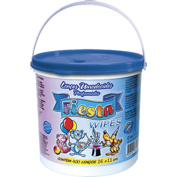 LENÇO UMEDECIDO FIESTA WIPES BALDE AZUL 400 UN
