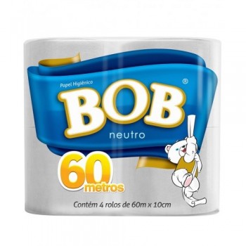 PAPEL HIGIENICO BOB 60M NEUTRO C/4