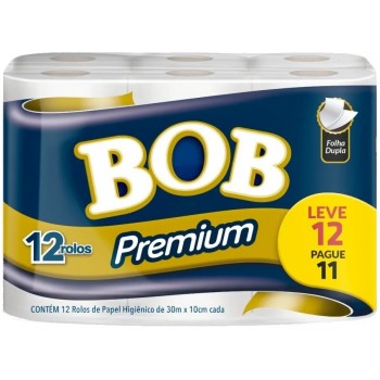 PAPEL HIGIENICO BOB PREMIUM 30M F.DUPLA LV12PG11 