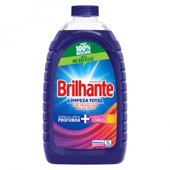 LAVA ROUPAS BRILHANTE LIMPEZA TOTAL 3L
