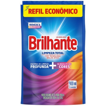 LAVA ROUPAS BRILHANTE LIMPEZA TOTAL REFIL 900 ML