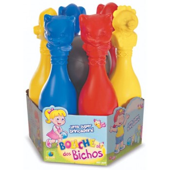 BRINQ. BOLICHE DOS BICHOS 7 PCS ALLIGRA 30 CM