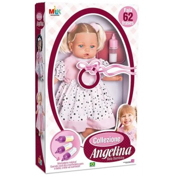 BRINQ. BONECA ANGELINA 62 FRASES MILK 63CM