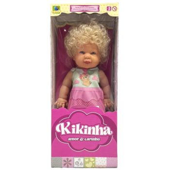 BRINQ. BONECA KIKINHA CABELO CRESPO ALLIGRA 41CM