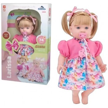 BRINQ. BONECA LARISSA C/CABELO C/74 FRASES 60CM 