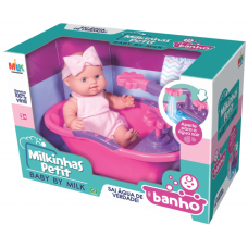 BRINQ. BONECA MILKINHA PETIT BANHO C DUCHA 