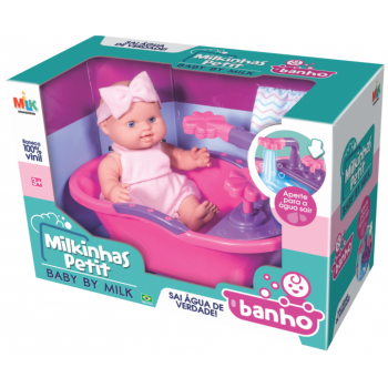 BRINQ. BONECA MILKINHA PETIT BANHO C DUCHA 