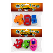BRINQ. CARRINHOS DE VINIL C/ 3 PCS TOYS