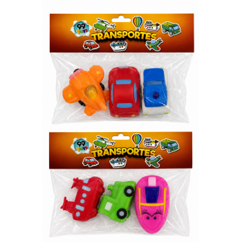 BRINQ. CARRINHOS DE VINIL C/ 3 PCS TOYS