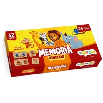 BRINQ. EDUCATIVO MEMORIA ANIMAIS MADEIRA 32PCS C
