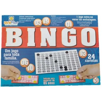 BRINQ. JOGO DE BINGO DIVPLAST C/24 CARTELAS