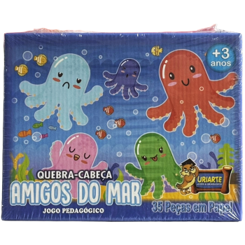 BRINQ. JOGO QUEBRA CABECA 35PCS AMIGOS DO MAR
