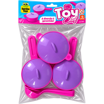 BRINQ. KIT 3 PANELINHAS E 3 UTENSILIOS SAMBA TOYS