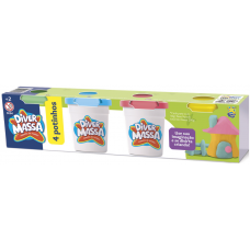 BRINQ. MASSA KIT C/4 POTES DIVERTOYS 50 G