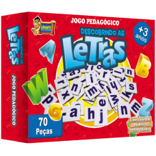 BRINQ. JOGO DESCOBRINDO AS LETRAS MADEIRA 70PCS