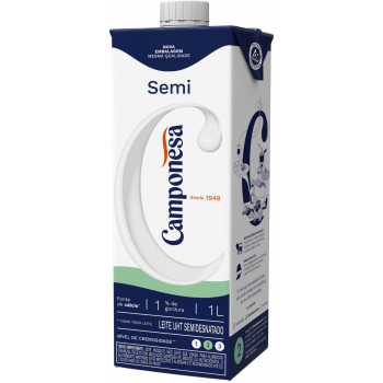LEITE CAMPONESA SEMIDESNATADO 1L
